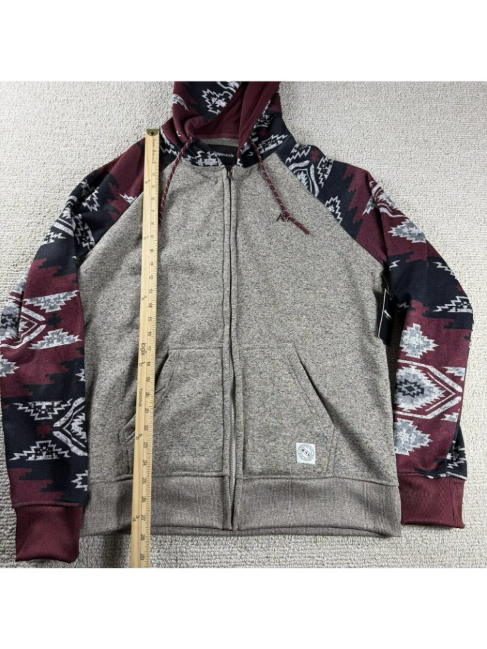 Aeropostale Aztec Full Zip Fleece Hooded Jacket Multicolor Men’s Size Large - Picture 4 of 7